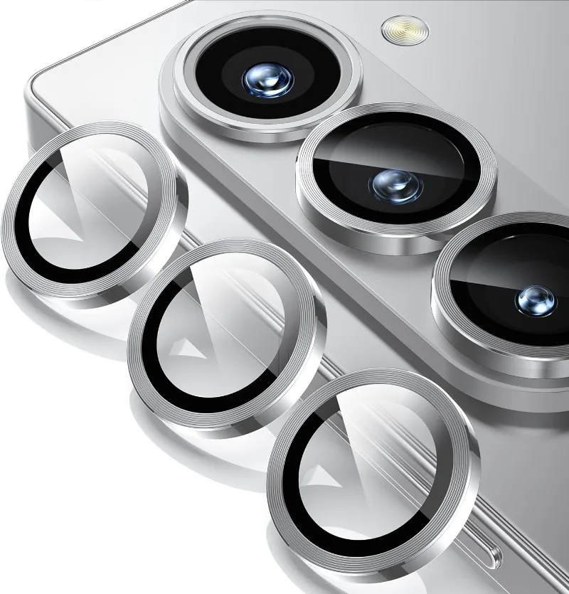 Enhanced Tempered Glass Camera Lens Protector with Metal Case Cap