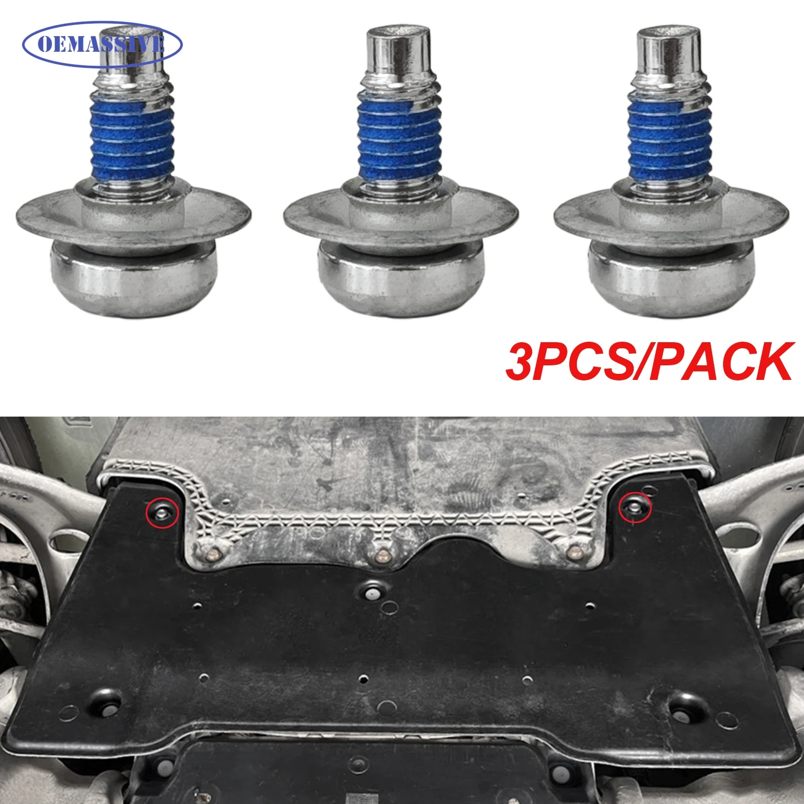 Tornillos de perno debajo de la bandeja para motor de coche, 3 uds ...