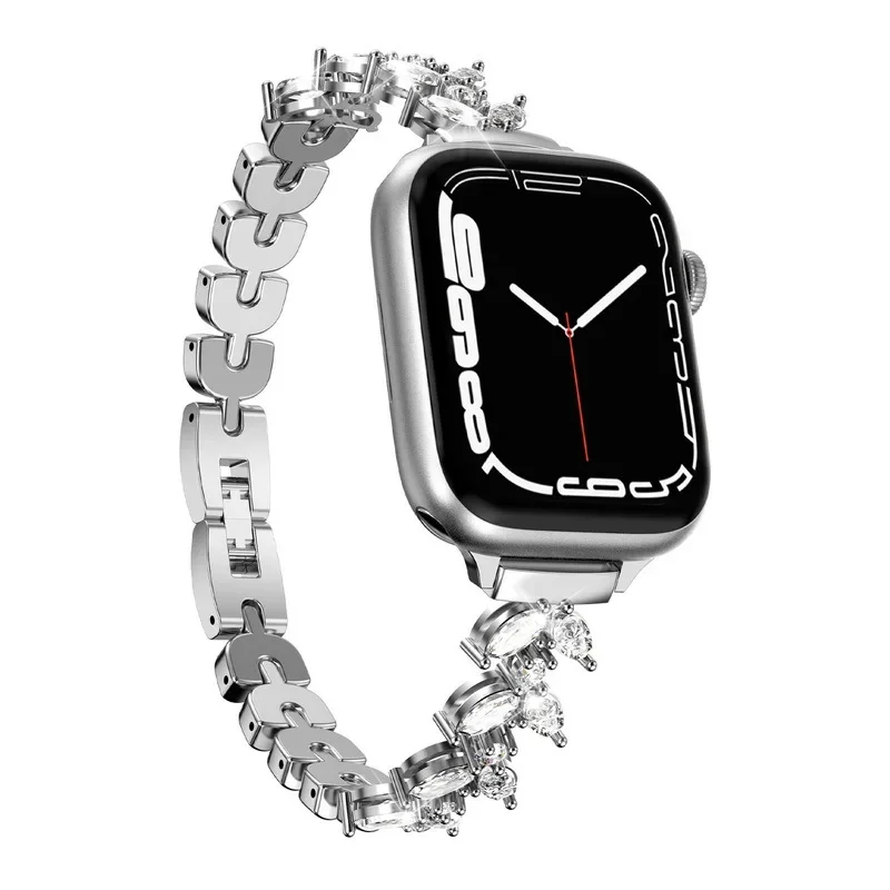 Slim Metal Diamond Strap For Apple Watch Ultra 49mm 9 8 7 41mm 45mm 44mm 40mm 42mm 38mm Women Bracelet band iWatch 6 5 4 SE Belt