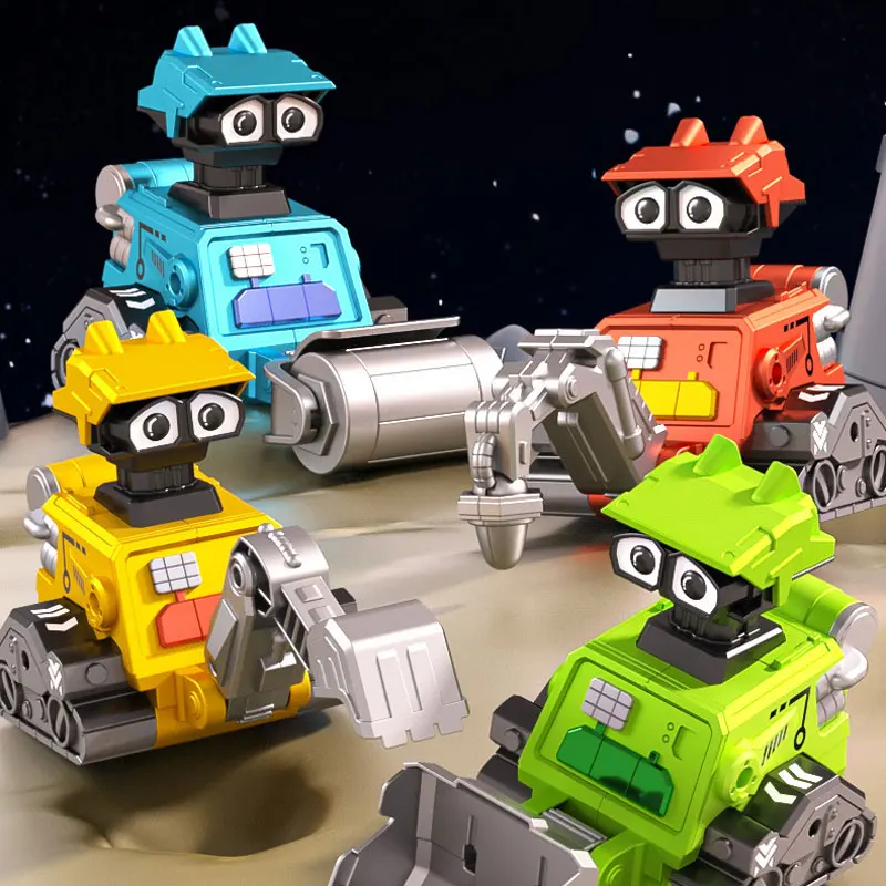 

Children Toy Engineering Vehicle Excavator Dump Truck Bulldozer Truck Model Pressing Robot Transport Vehicles Gifts for Children