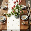 1pc Easter Bunny and Floral Egg Table Runner for Spring Holiday Home Decor, Easter Celebration Tablecloth Gift Idea 4