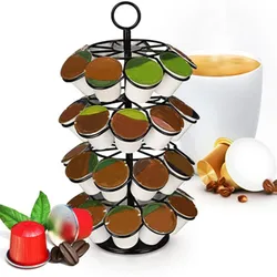 Rotating Capsule Coffee Storage Rack Coffee Capsule Displaystand Capsule Holder Cup Type Dispenser Home or Office Kitchen