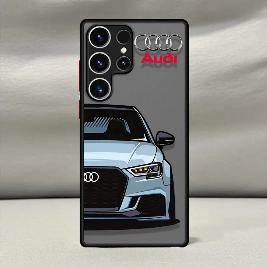 Black Edge Shell Phone Case with Audi Sports Car Design