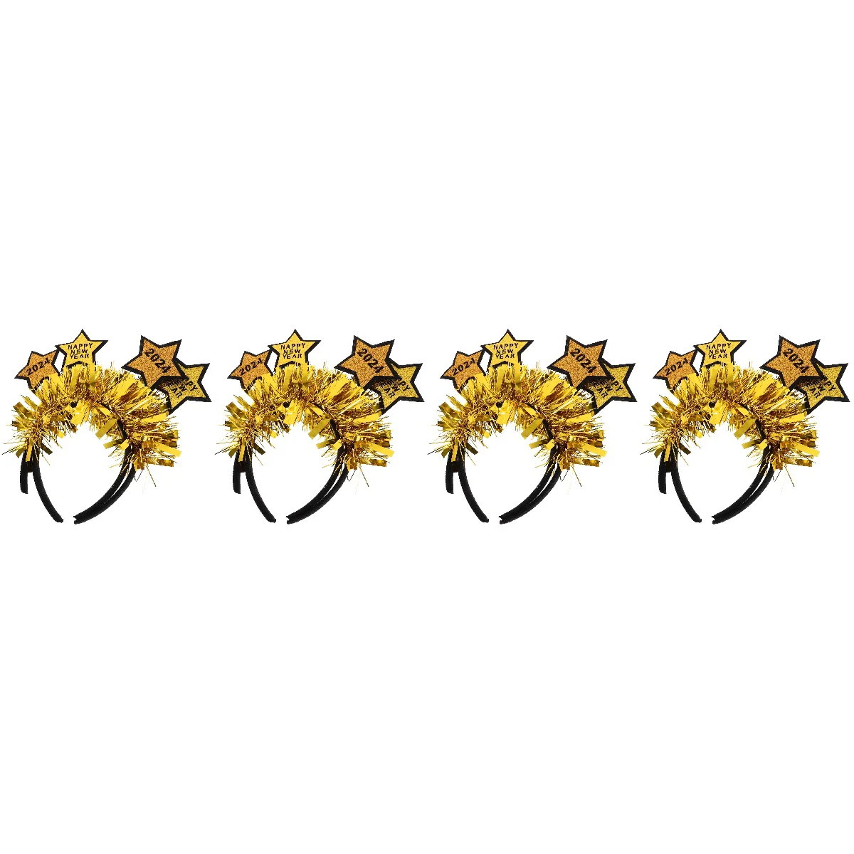 

8 Pcs 2024 Headbands Glitter Star Headdress Decor New Year Hair Hoops Party Supplies