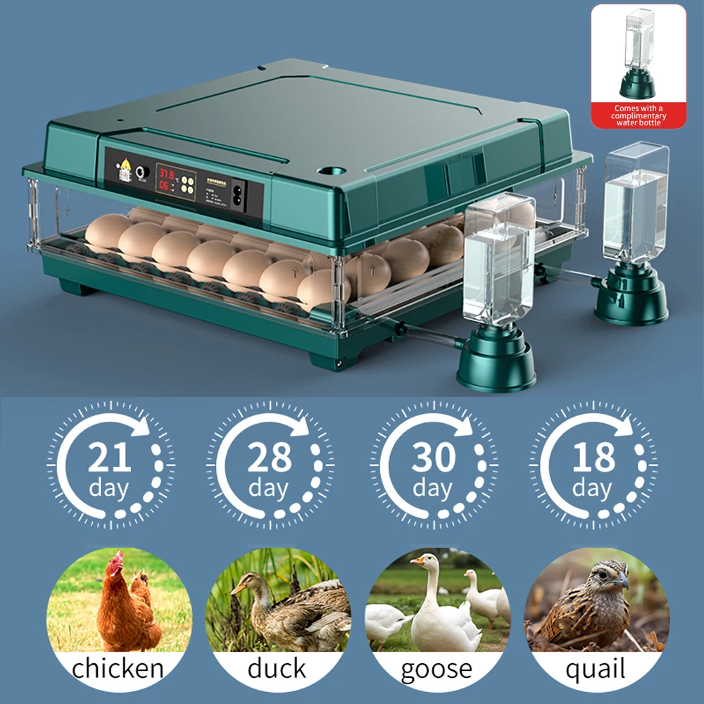 Egg Incubator 30 Eggs with Egg Candler Automatic Turning Days Display Bring water bottle for Hatching Chicken Duck Quail Bird Eggs egg incubator egg candling lamp