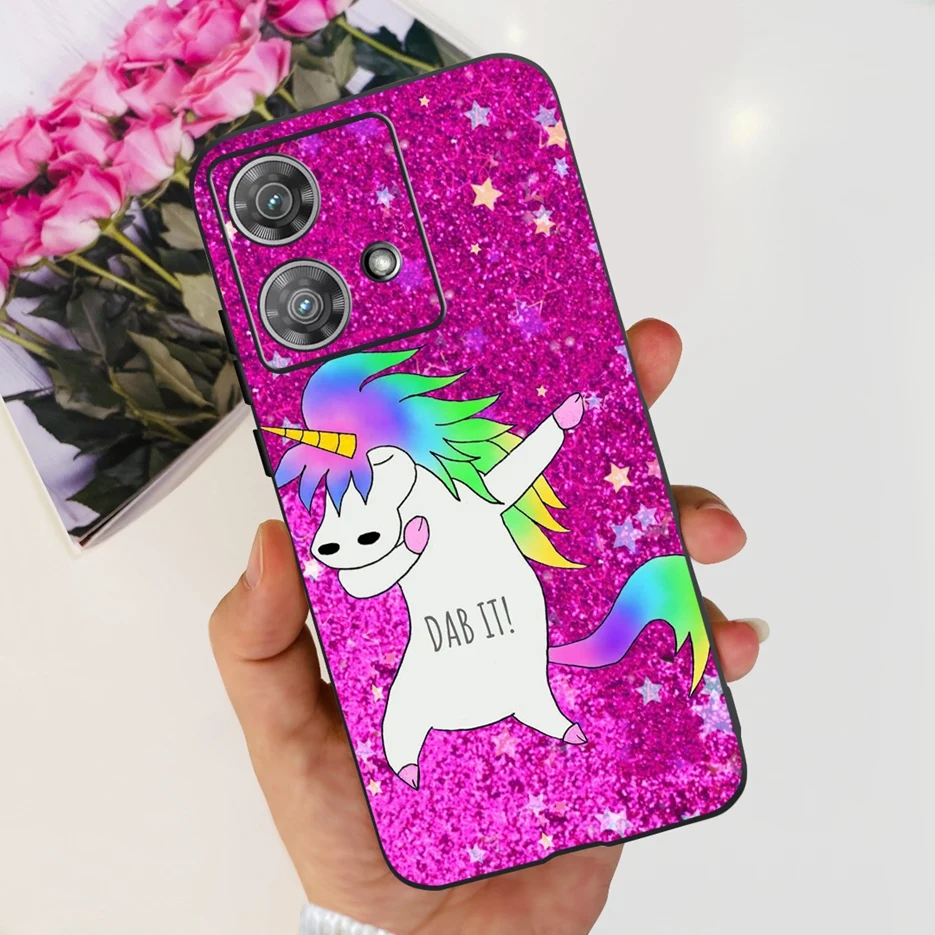 Cute Cat & Butterfly Soft Silicone Phone Case for Motorola Edge 40 Neo - Stylish Protective Back Cover