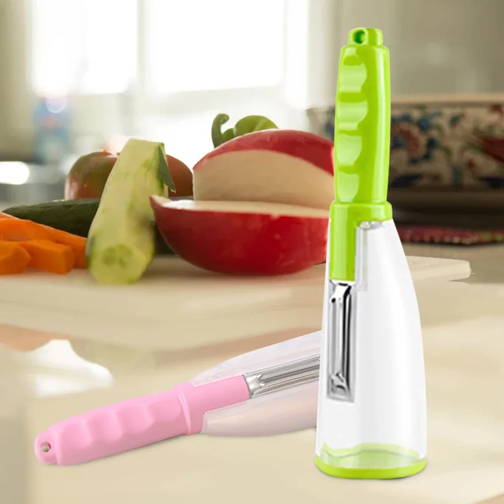 Peeler with Container Stainless Steel Multifunctional Fruit Knife with Storage Box Vegetable Potato Kitchen Accessories