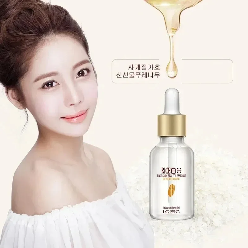 White Rice Face Serum Shrink Pores Brightening Whitening Cream Anti Aging Lines and Wrinkles for Glowing Skin Firm Care Essence 5