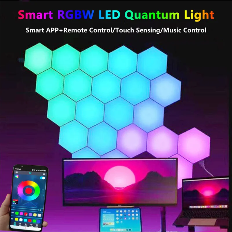 

RGB-лампа настенная Шестигранная с поддержкой Bluetooth и дистанционным управлением