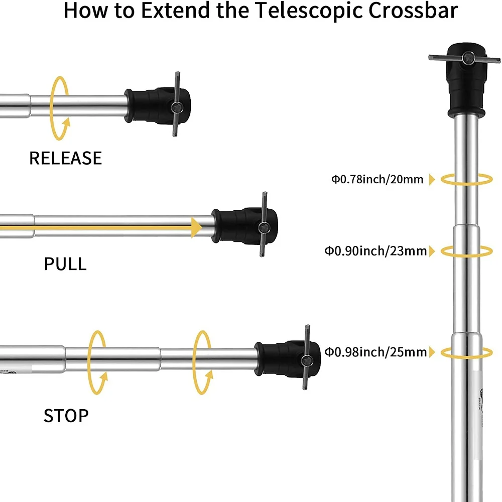 3M Max Length Telescopic Crossbar Photography Adjustable C-Stand Tripod Pole Sta