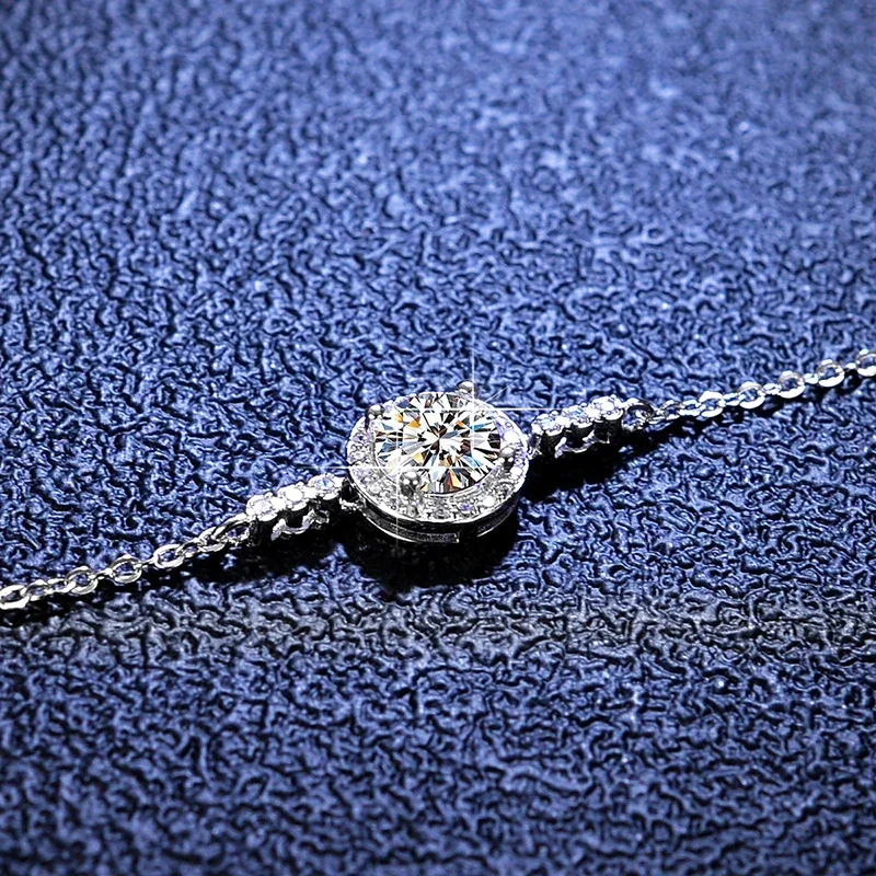 Платиновый браслет с искусственными бриллиантами PT950 | AliExpress