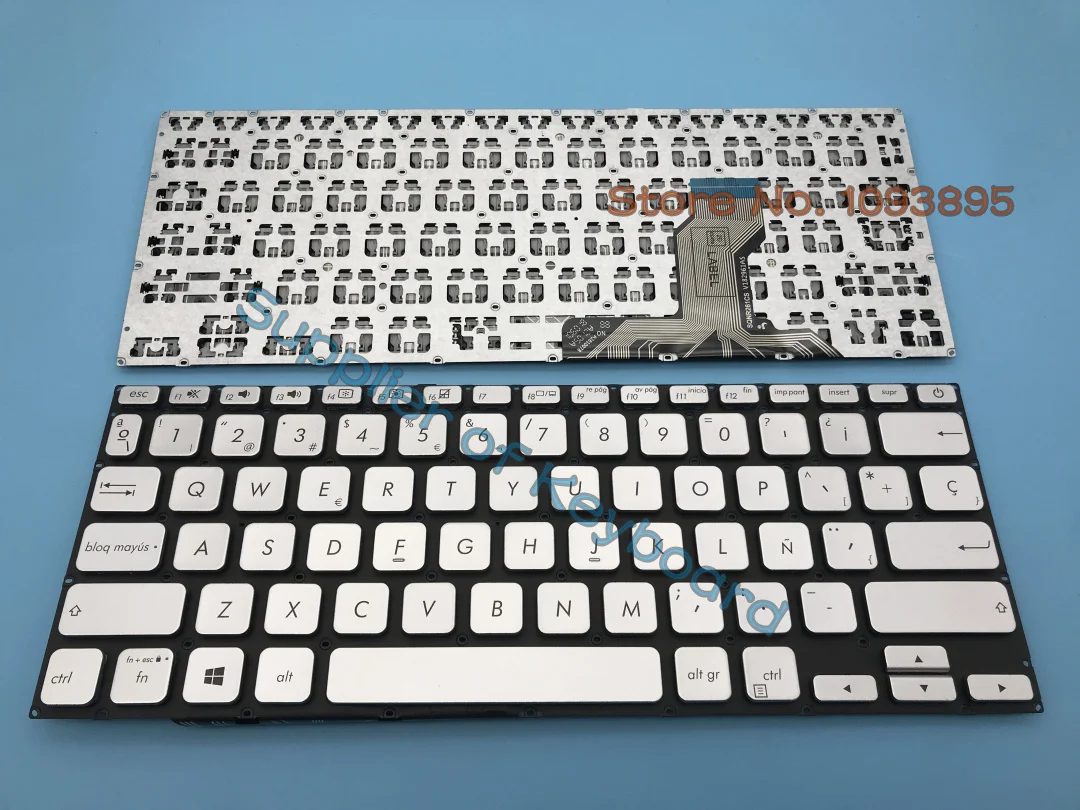 para Asus X420f X420fa X420u X420ua A420f A420u A420ua S420 S420ua P1411f P1411fa Teclado Latino Espanhol Inglês Prata Preto Novo