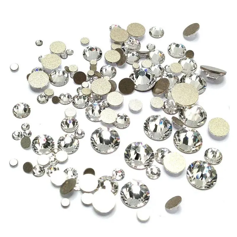 Non Hot Fix Flatback Rhinestones Nail Art Accessories Garment Decorations Crystal Nail Sticker DMC Glitter Stone Diamond DIY