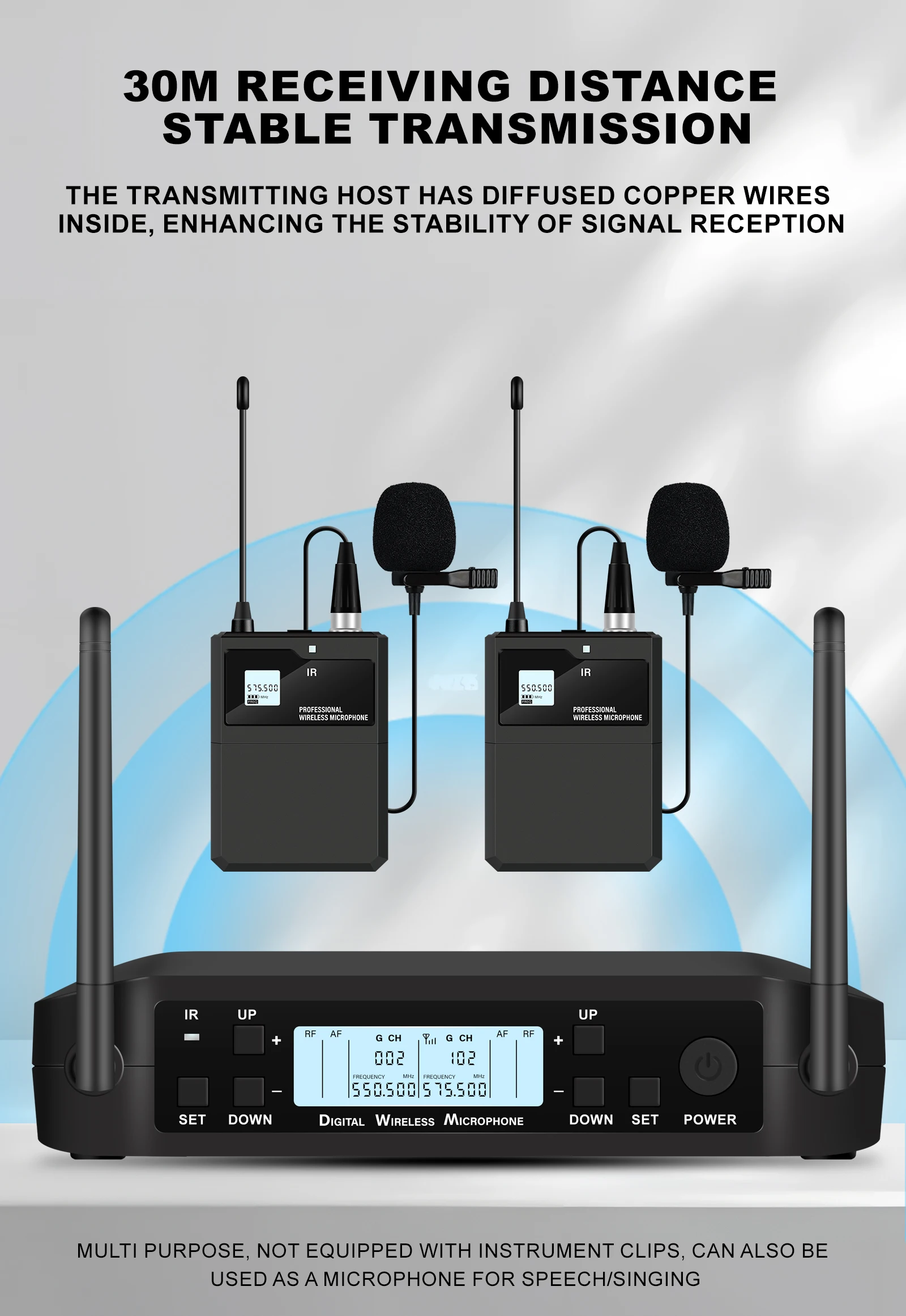 Professional Wireless Instruments Saxophone Microphone Lapel Microphone For Violin, Cello, Brass Percussion Mic