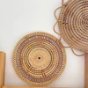 Handmade Rattan Wall Hanging Decor Round Placemat Coaster Natural Wicker Bohemia Style Decoration Rattan Woven Wall Hanging 3