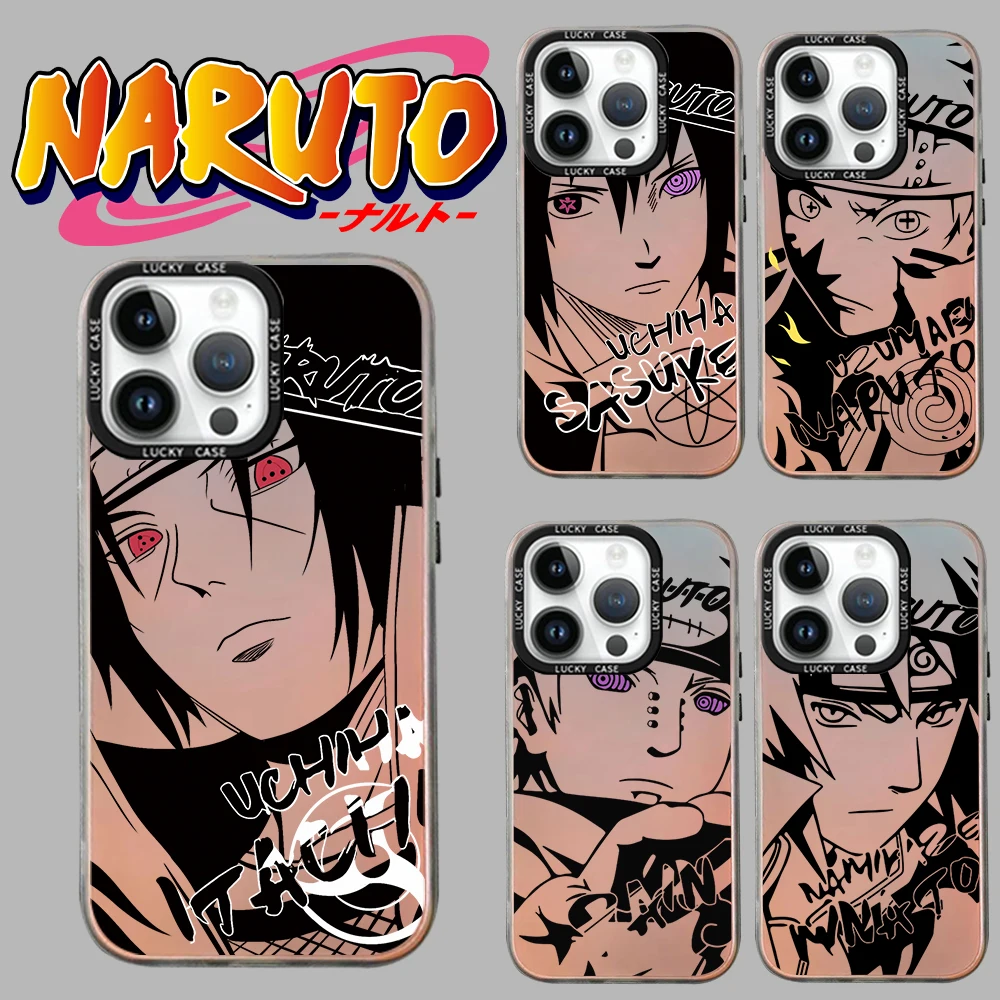 Чехол Narutos Sasuke Itachi для телефона iPhone 15 14 13 12 11 Pro Max X XR XSMax 7 8 Plus, матовый градиентный лазерный чехол