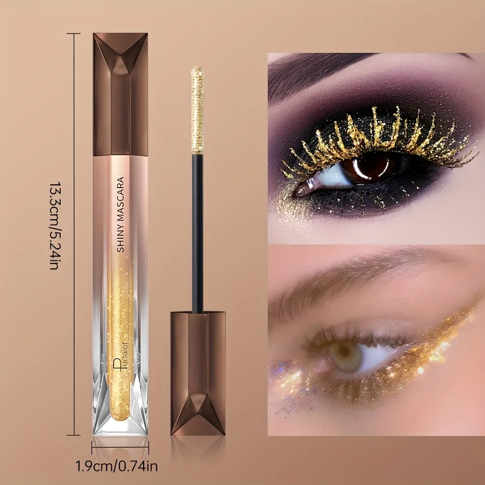 Mascara scintillante per ciglia, impermeabile e a lunga durata, trucco occhi con glitter effetto diamante._voghion.com