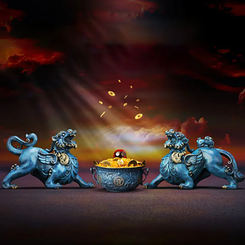 PIXIU-Chinese Mascot Miniatures Ornaments, Mythical Animal Decorations, Door, Home Crafts, Living Room Decor