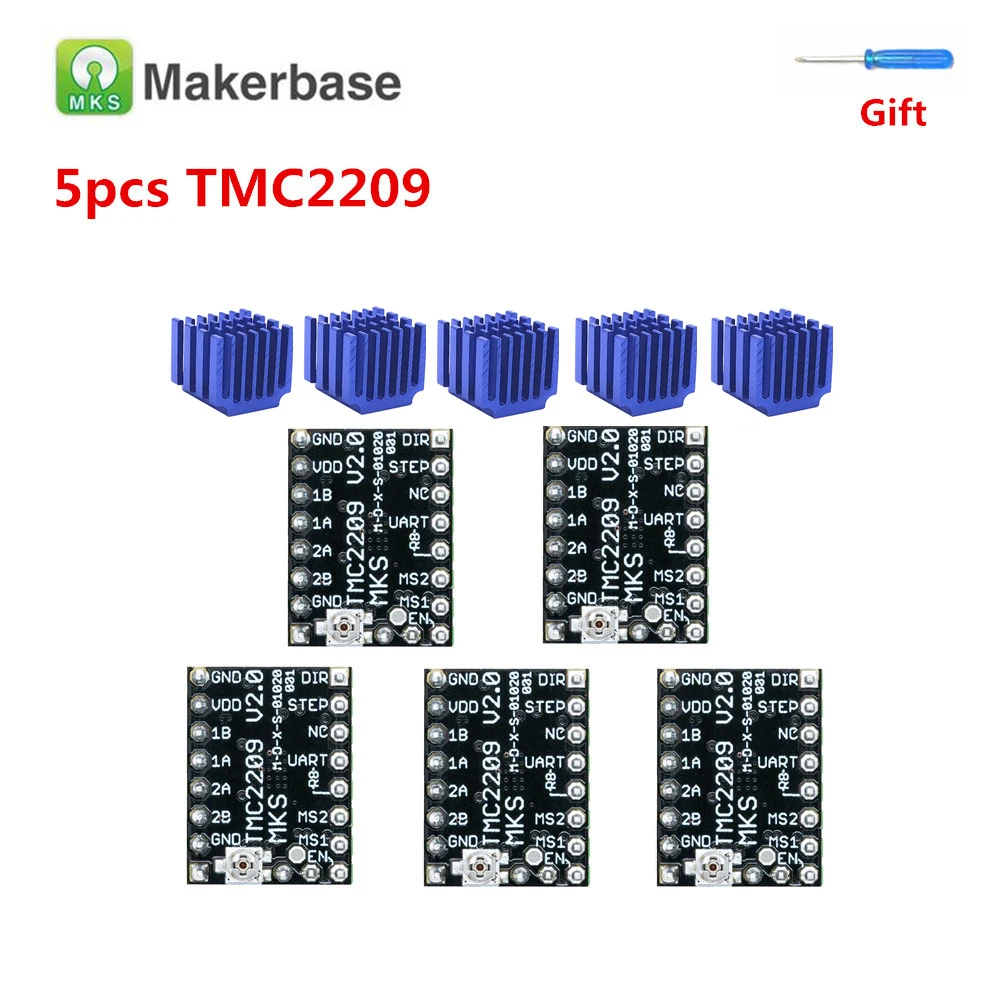 water cooled cnc spindle TMC2209 stepper motor driver controller TMC 2209 engine parts stepping driver control board 3d printer stepstick for Nema 17 conical end mills