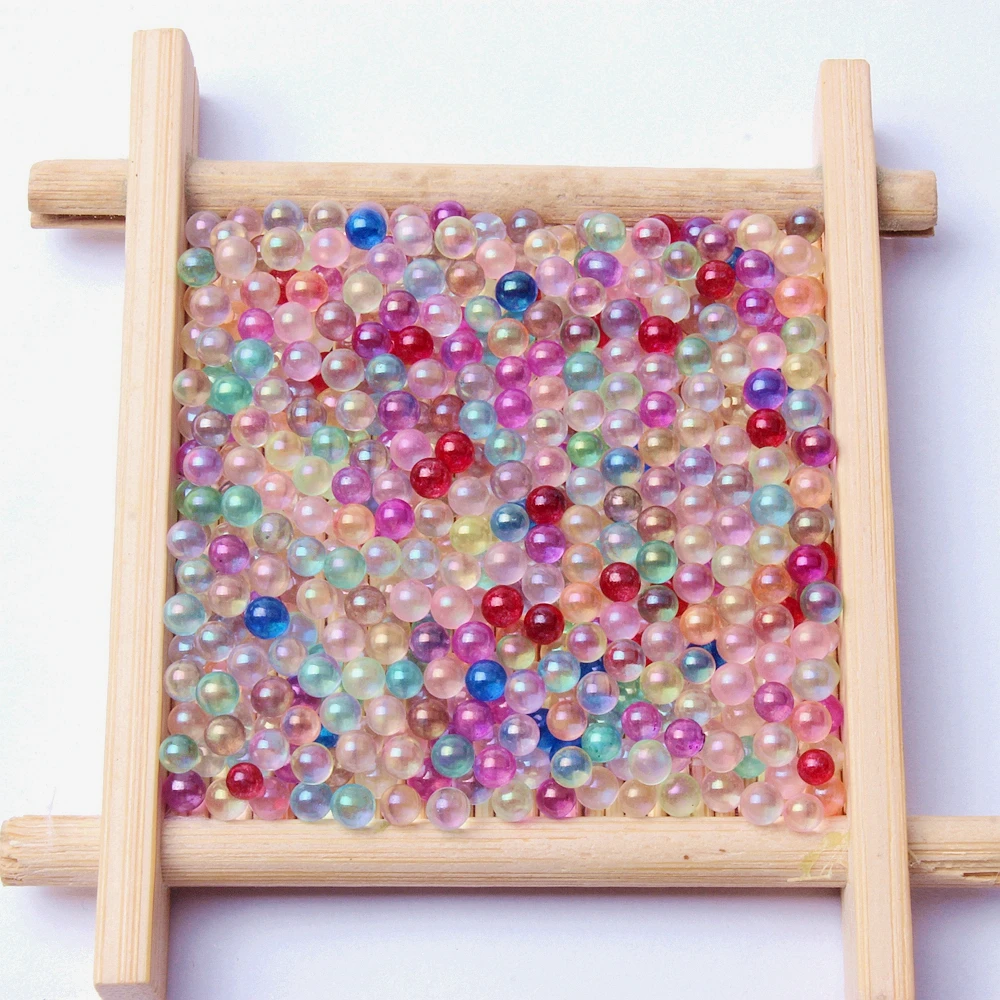 

New Sale Round Beads 3-3.5mm 50g Glue On Strass Stone Crystal Transparent Aurora Stones For DIY Nail Art Decorations