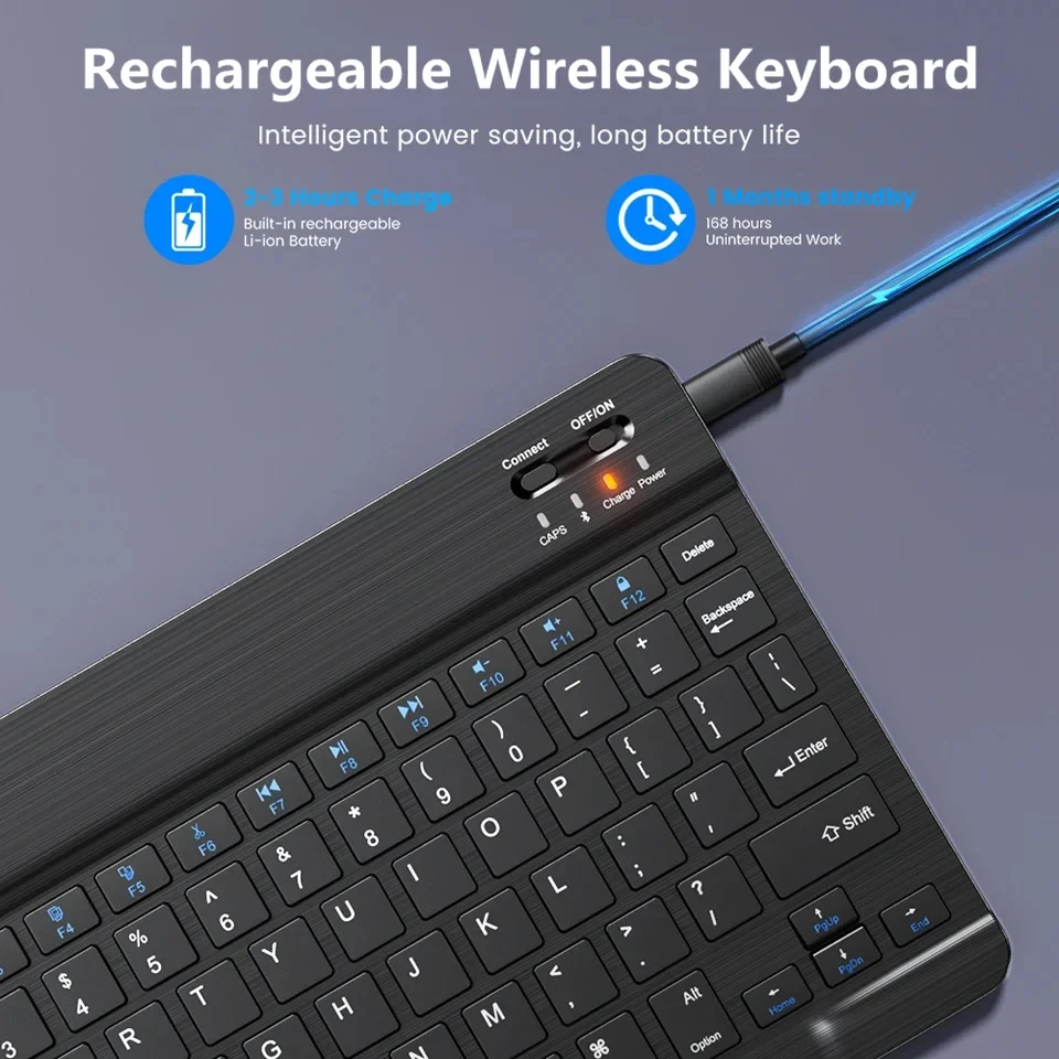Compact 10-Inch Multi-Language Wireless Bluetooth Keyboard