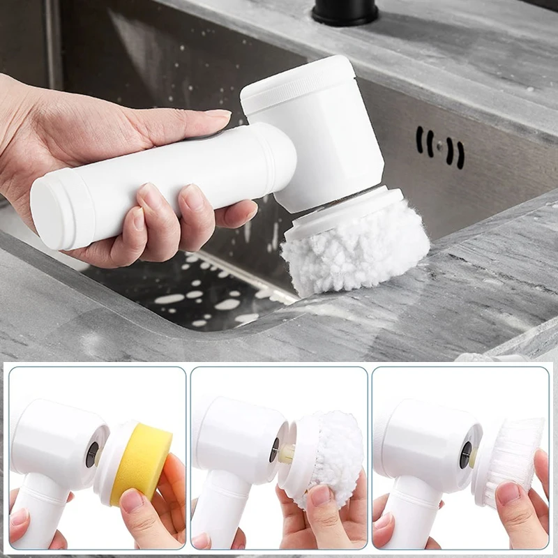 Brosse De Nettoyage Électrique Tournante - Scrubber à Main Pour Salle De Bain, Carrelage, Etc.