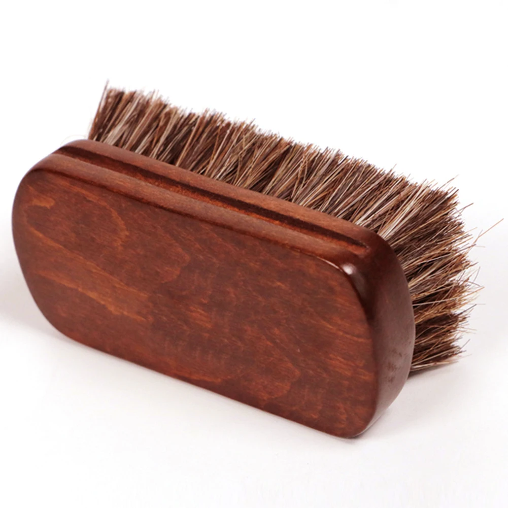 Leather Textile Cleaning Brush Wood Handle Horse Hair Bristle Clean Leather for Car Interior Apparel Shoe Bag Accessories