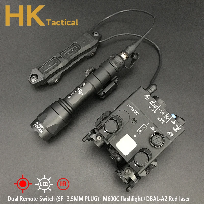 Tacital Airsoft M600C Flashlight Hunting Weapon Light with Sotac DBAL-A2 IR Lighting Red Green Laser LED White Light Laser Sight