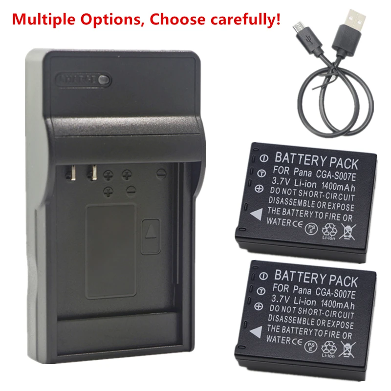 Chargeur Secteur + Allume-cigare Pour Panasonic Lumix CGA-S007 / DMW-BCD10