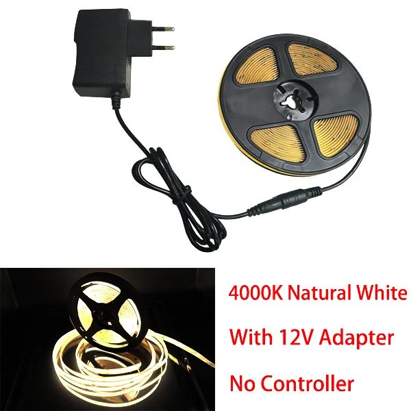 Striscia LED COB 5M Flessibile, Striscia LED Bianco Caldo 2700K-6500K
