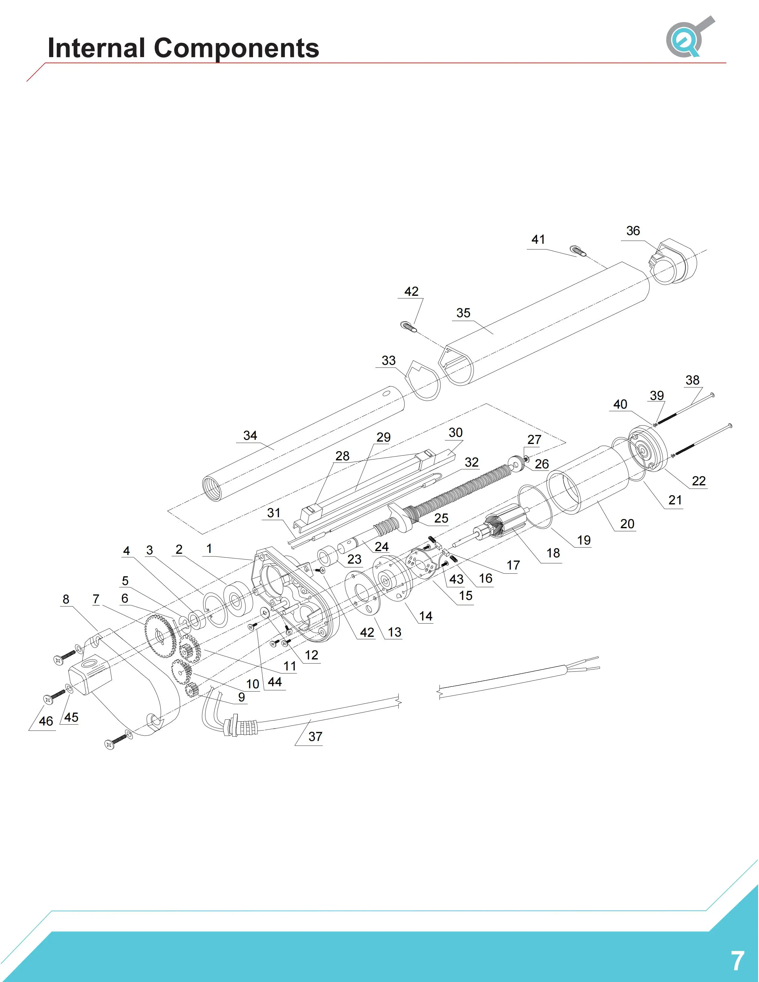 Curso 700N, 24V, 50mm, 100mm, 300mm, 600mm,