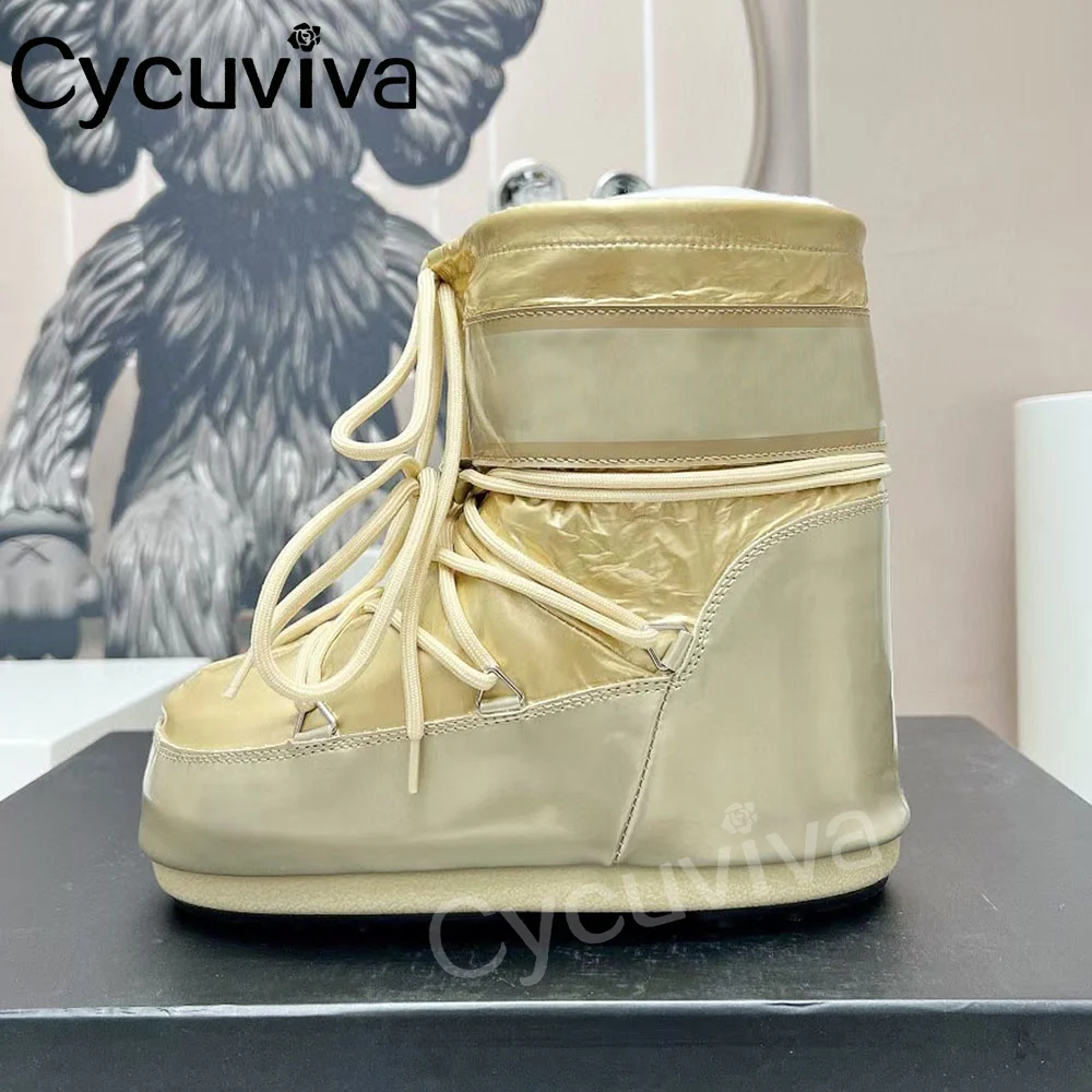

Designer Winter Platform Snow Boots For Women Botas Mujer Lace Up Internal Heel Casual Shoes Cotton Plush Designer Short Boots