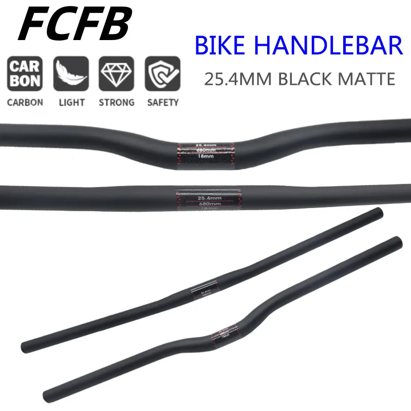 Bicycle Handlebar 25.4 Full Carbon Handlebar Folding Bike Horizontal Handle Bar 400-700MM One-Shaped Ultralight Bicycle Straight Handlebar