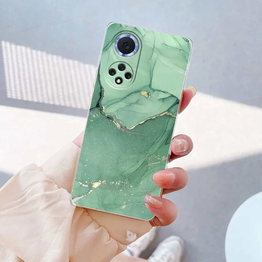 Huawei Honor 50 Soft Silicone Fashion Clear Marble Phone Case
