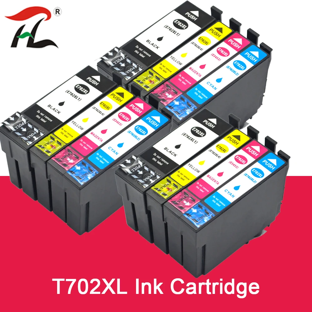 Compatível para Epson 702xl Cartucho de Tinta 702 xl T702 Cartucho de Tinta para Epson Workforce Pro Wf3720 Wf-3725 Dwf Impressora