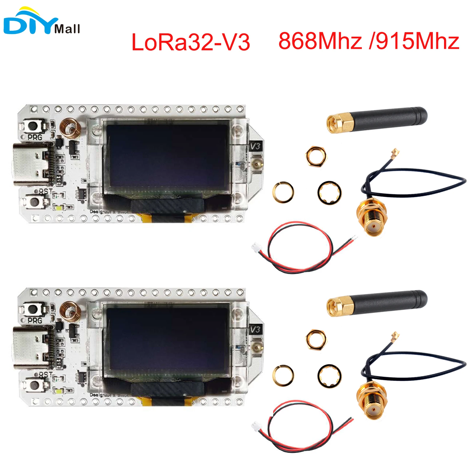 2 набора 0,96 OLED Wi-Fi BLE LoRa32 V3 ESP32-S3 Knot, макетная плата SX1262 LoRa 32 IoT, макетная плата 868 МГц 915 МГц для Meshtastic