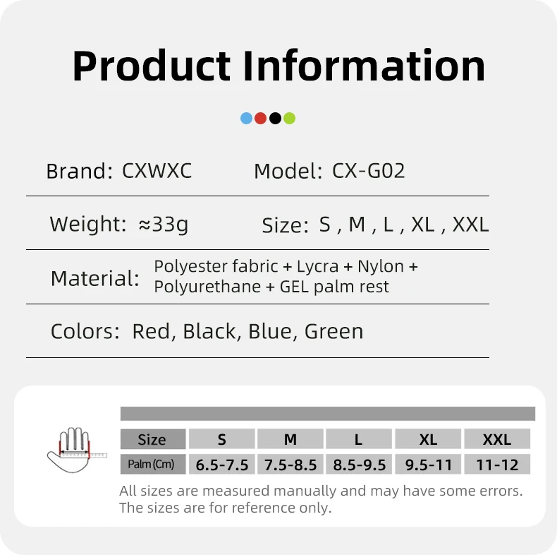 Description Picture 5 of itemCXWXC Ultra Thick Gel Palm Pad Cycling Gloves MTB Road Bike Half Finger Mittens Hiking Fishing Climbing Sports Shockproof Gloves