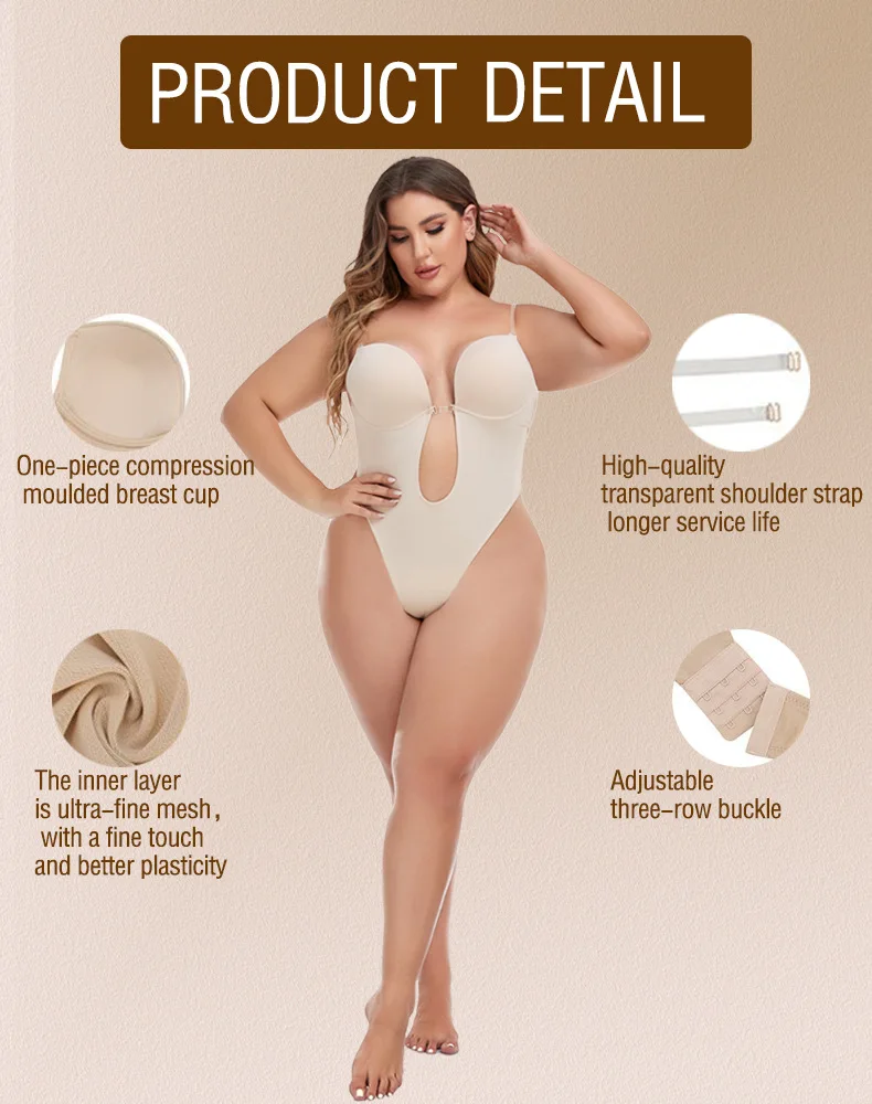 Full body shaper for women with transparent Straps