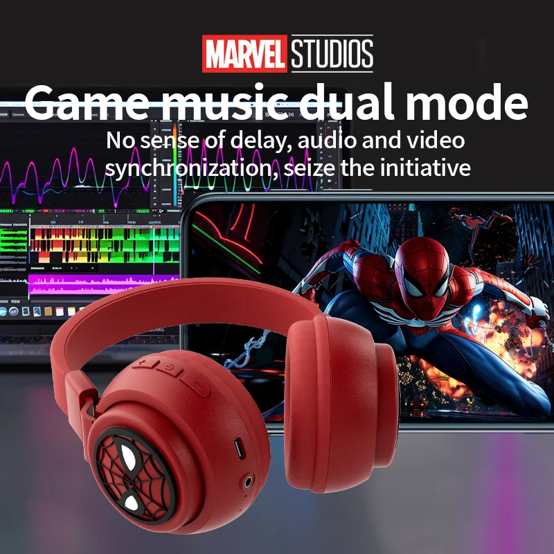 Disney Bluetooth Wireless Headphones Earbuds Headsets with Mic HIFI Surround Sound For Kids Anime Cartoon