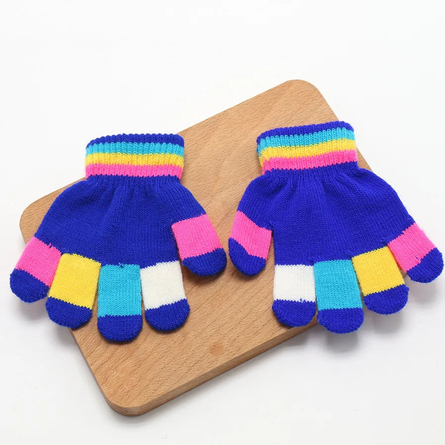 1 Pair Glove Children Magic Glove Girl Boy Kid Stretchy Knitted Winter Warm Full Finger Gloves Children's Figure Gloves