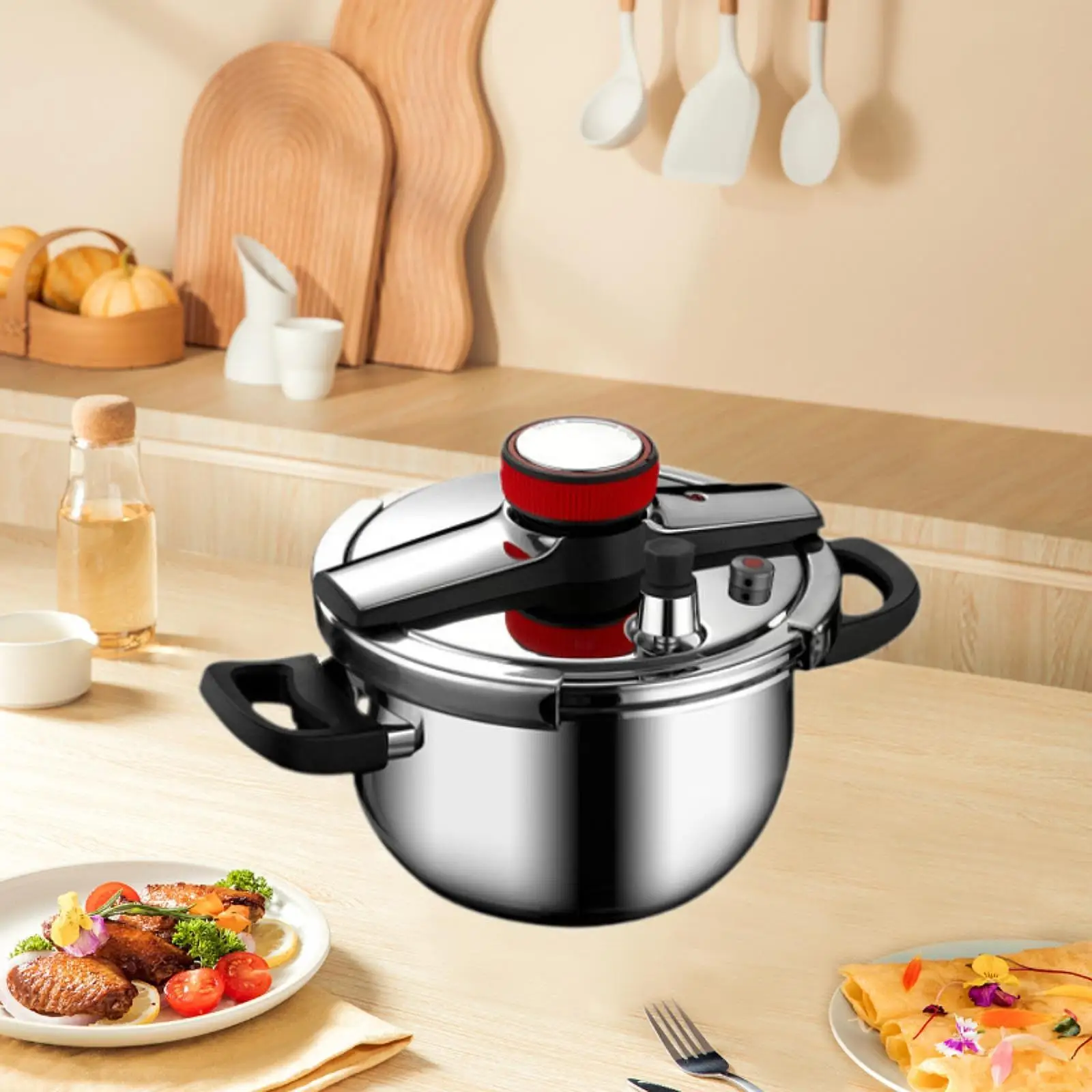 Stainless Steel Pressure Cooker Sturdy Portable for Home Kitchen Commercial Stainless Steel Pressure Cooker Sturdy Portable for Home Kitchen Commercial