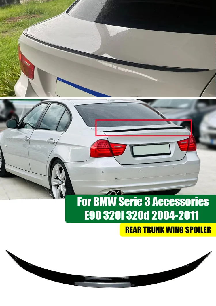 Für BMW Zubehör E90 4Dr Limousine Heckspoiler 3er 320i 320d 328i 335i 06-11 Kofferraumflügel – Detail 1