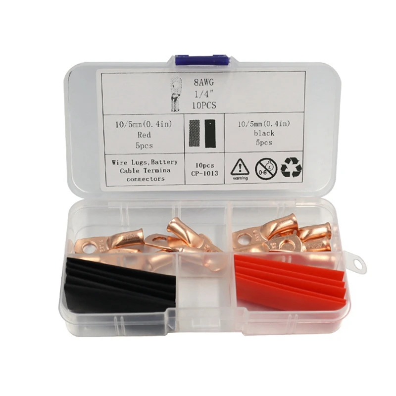 

AWG8X1/4, медная фотокамера, кольцевой разъем, Концевая термоусадочная трубка для аккумулятора