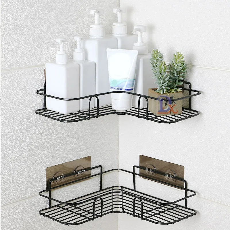 

Bathroom Shelf Kitchen Organizer Shelves Corner Frame Iron Shower Caddy Storage Rack Shampoo Holder For Bathroom Accessories