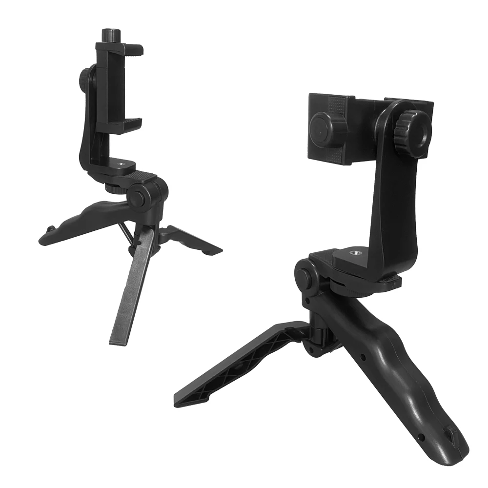 Compact Handheld Tripod Stand with Phone Mount for Cameras and Smartphones