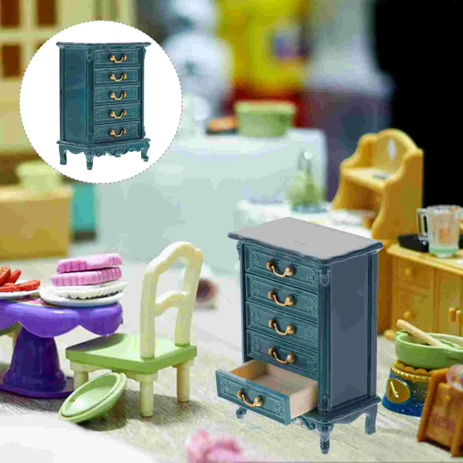 Miniature House Furniture Mini Cabinet Mini House Cabinet Mini House Decoration for Kids