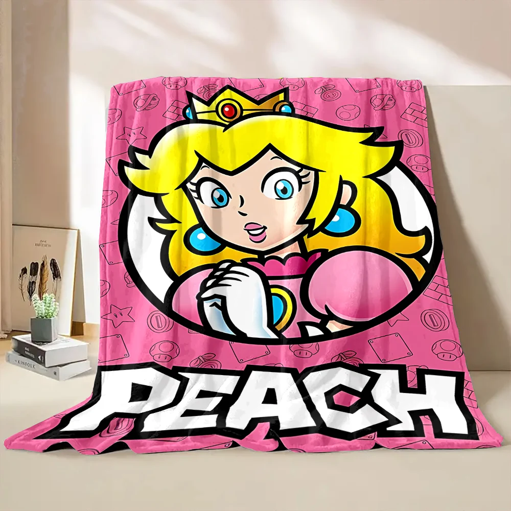 Super Mario Princess Peach Printed Soft Fluffy Throw Blanket Air Condition Sleeping Cover Bedding Throws Bed Sheet for Kid Gift