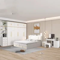 Ensemble de chambre à coucher moderne de luxe blanc avec tiroirs pour filles, mobilier de chambre à coucher, meubles de maison 6