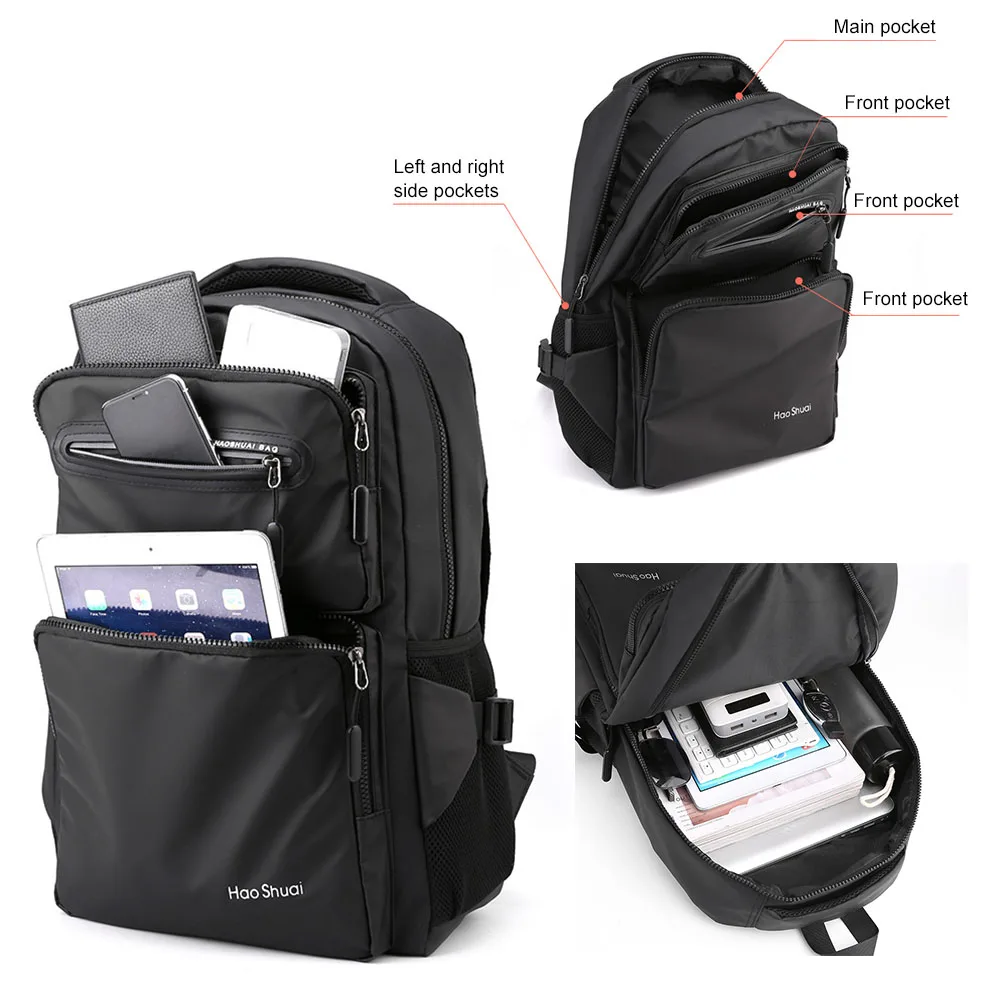 Mochila de gran mochila para portátil de viaje para hombre y mujer