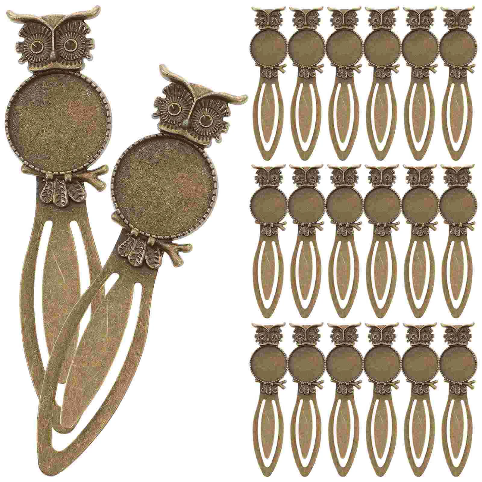 

20 Pcs Vintage Owl Bookmark Student The Gift Reading Accessories Copper Bookmarks